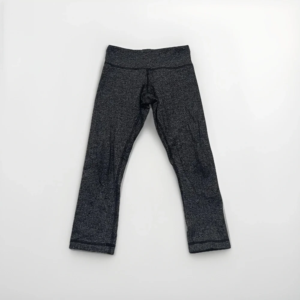 Lululemon Wunder Under High Rise Crops Herringbone Print‎ Legging Size 4